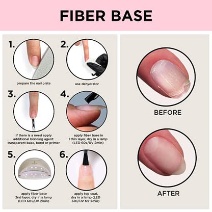 "Didier Lab" Fiber Base Coat, Shimmer Nude, 0.34 fl.oz / 10 ml