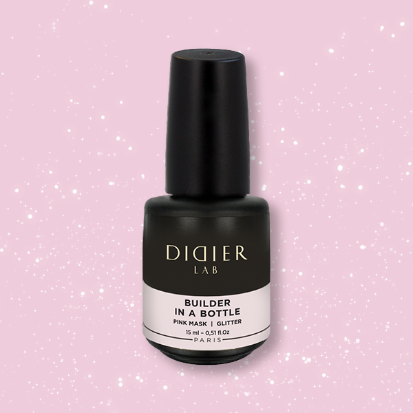 "Didier Lab" Builder Gel In A Bottle, Pink Mask Glitter, 15ML