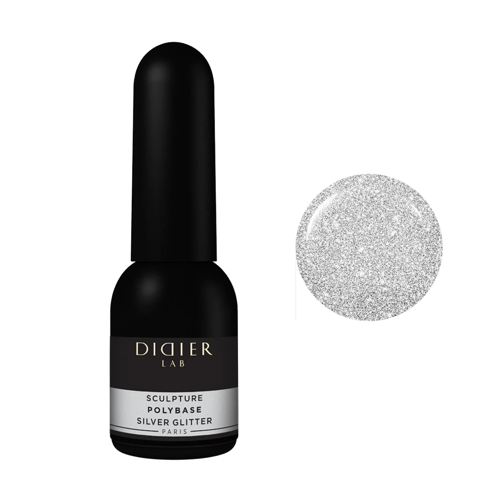 "Didier Lab" Sculpture Polybase, Silver Glitter, 0.34 fl.oz / 10 ml