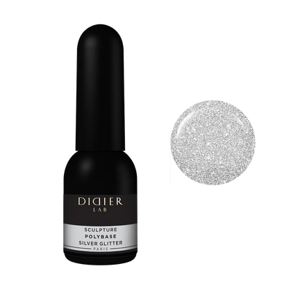 "Didier Lab" Sculpture Polybase, Silver Glitter, 0.34 fl.oz / 10 ml