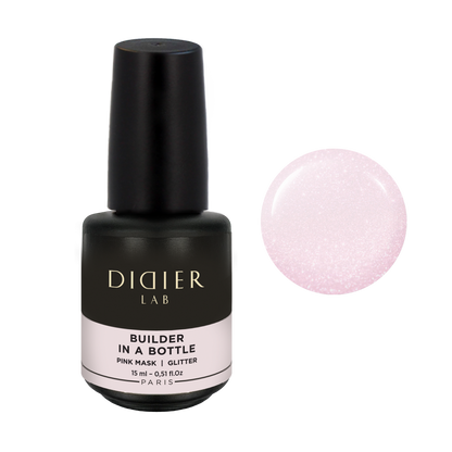 "Didier Lab" Builder Gel In A Bottle, Pink Mask Glitter, 15ML