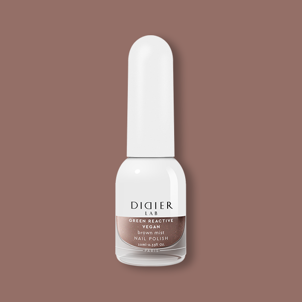 "Didier Lab" Vegan Nail Polish "Green Reactive", Brown Mist, 0.34 fl.oz / 10 ml