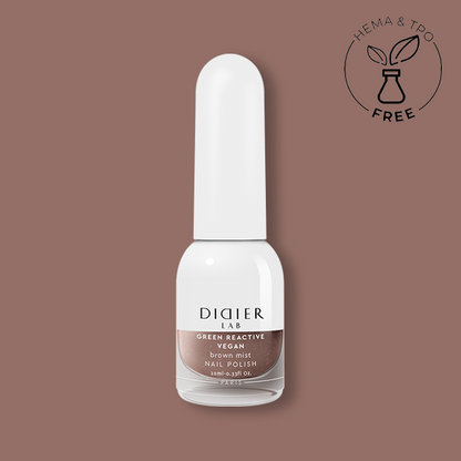 "Didier Lab" Vegan Nail Polish "Green Reactive", Brown Mist, 0.34 fl.oz / 10 ml