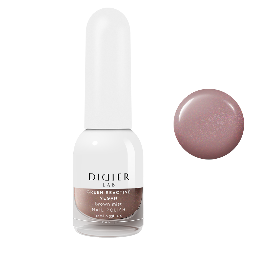 "Didier Lab" Vegan Nail Polish "Green Reactive", Brown Mist, 0.34 fl.oz / 10 ml