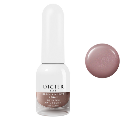 "Didier Lab" Vegan Nail Polish "Green Reactive", Brown Mist, 0.34 fl.oz / 10 ml